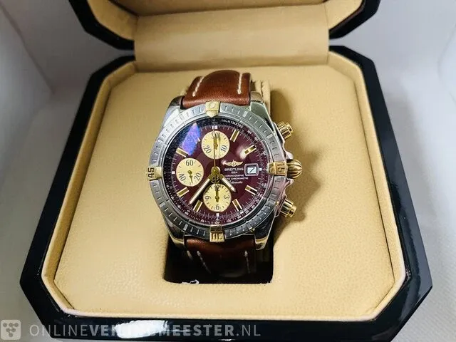 Heren horloge - breitling chronomat 18 kt goud - afbeelding 5 van  9