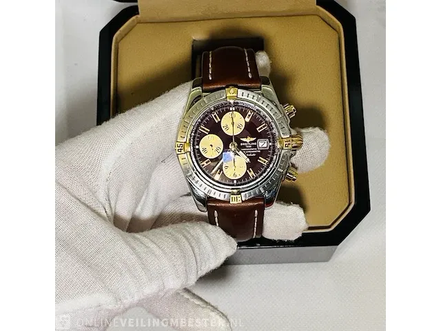 Heren horloge - breitling chronomat 18 kt goud - afbeelding 7 van  9
