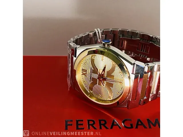 Heren horloge - ferragamo met 16 diamanten van €1500,00 - afbeelding 4 van  10