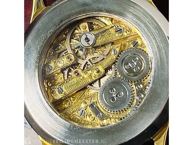 Heren horloge - patek philippe antieke uurwerk geserviced, bouwjaar 1905 - afbeelding 3 van  9