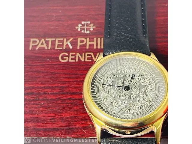 Heren horloge - patek philippe antieke uurwerk geserviced, bouwjaar 1905 - afbeelding 5 van  9