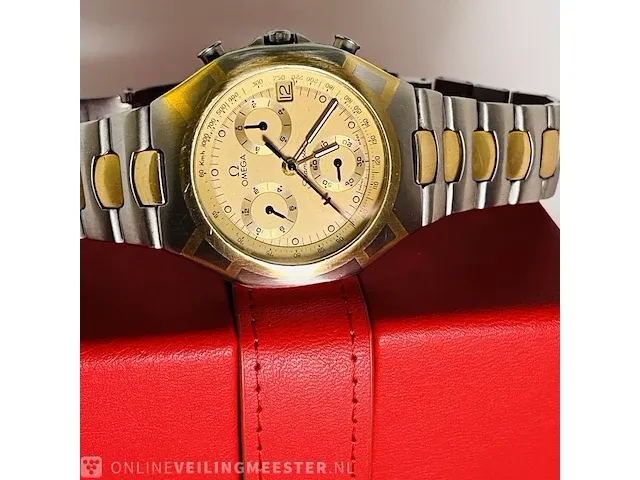Heren horloge - zeldzame omega seamaster chronograaf 18kt goud - afbeelding 1 van  11