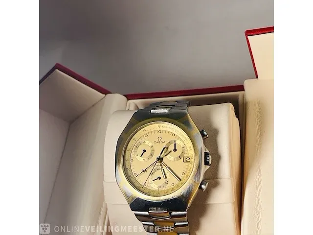 Heren horloge - zeldzame omega seamaster chronograaf 18kt goud - afbeelding 5 van  11
