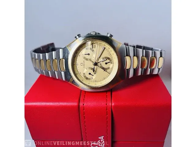Heren horloge - zeldzame omega seamaster chronograaf 18kt goud - afbeelding 6 van  11