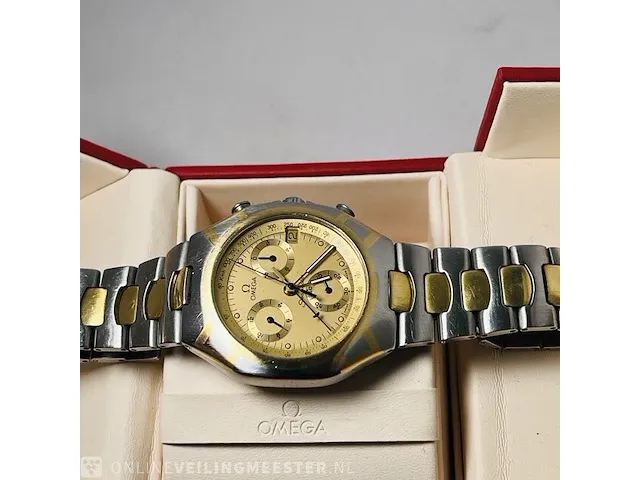 Heren horloge - zeldzame omega seamaster chronograaf 18kt goud - afbeelding 9 van  11