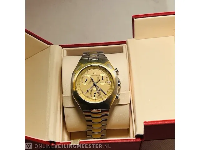 Heren horloge - zeldzame omega seamaster chronograaf 18kt goud - afbeelding 10 van  11