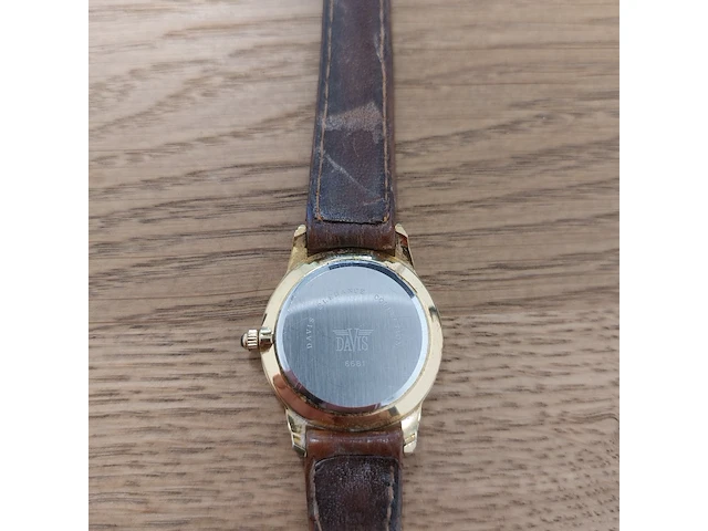 Heren horloge davis, 6681, bruin/goudkleurig - afbeelding 3 van  4