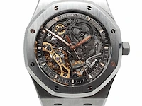 Heren polshorloge, audemars piguet, royal oak double balance wheel openworked 15407st