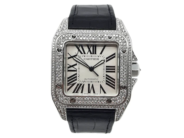 Heren polshorloge, cartier, santos 100 2656 - afbeelding 1 van  27