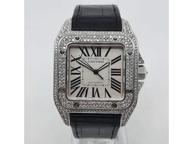 Heren polshorloge, cartier, santos 100 2656 - afbeelding 12 van  27
