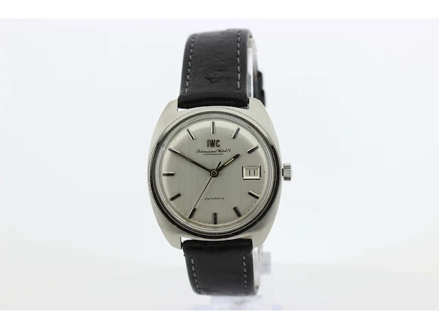 Heren polshorloge iwc, vintage model, grijze wijzerplaat, bouwjaar 60er jaren - afbeelding 1 van  9