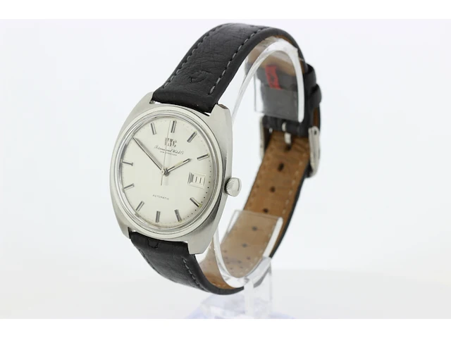 Heren polshorloge iwc, vintage model, grijze wijzerplaat, bouwjaar 60er jaren - afbeelding 4 van  9
