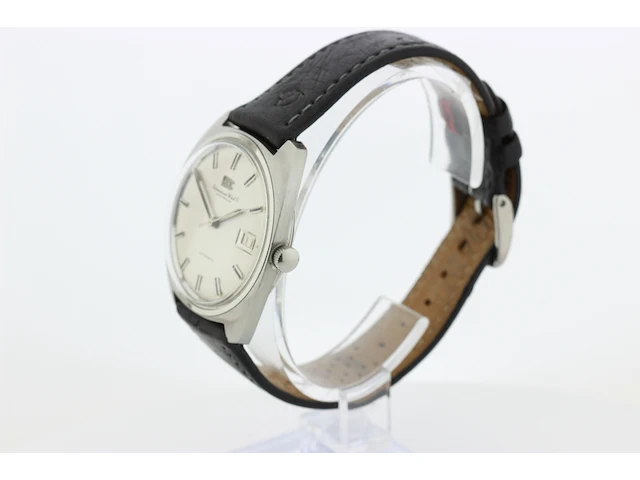 Heren polshorloge iwc, vintage model, grijze wijzerplaat, bouwjaar 60er jaren - afbeelding 5 van  9