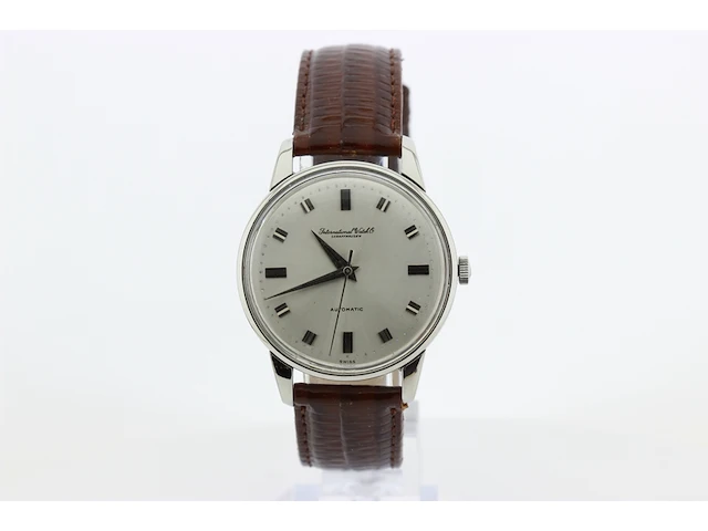 Heren polshorloge iwc, vintage model, grijze wijzerplaat, bouwjaar 60er jaren - afbeelding 1 van  8