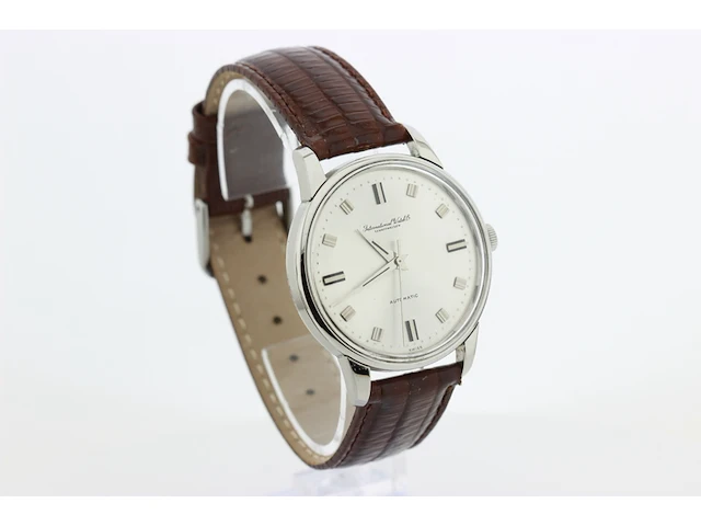 Heren polshorloge iwc, vintage model, grijze wijzerplaat, bouwjaar 60er jaren - afbeelding 2 van  8