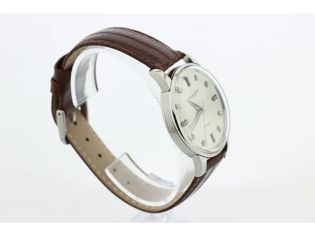 Heren polshorloge iwc, vintage model, grijze wijzerplaat, bouwjaar 60er jaren - afbeelding 3 van  8