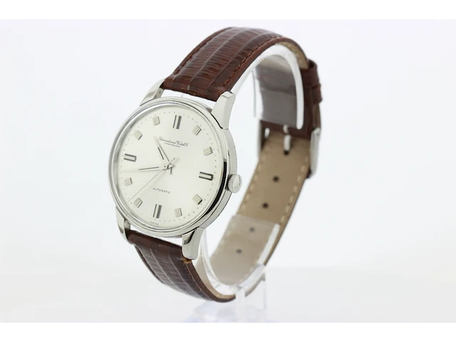 Heren polshorloge iwc, vintage model, grijze wijzerplaat, bouwjaar 60er jaren - afbeelding 4 van  8