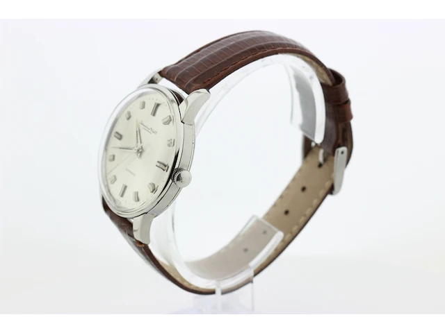 Heren polshorloge iwc, vintage model, grijze wijzerplaat, bouwjaar 60er jaren - afbeelding 5 van  8