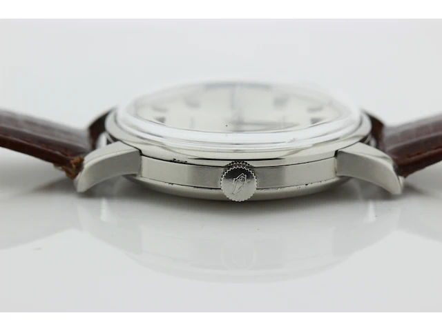 Heren polshorloge iwc, vintage model, grijze wijzerplaat, bouwjaar 60er jaren - afbeelding 6 van  8