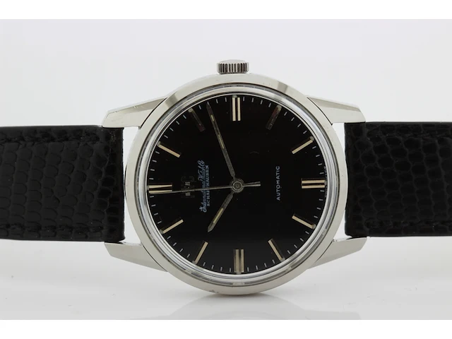 Heren polshorloge iwc, vintage model, zwarte wijzerplaat, bouwjaar 60er jaren - afbeelding 4 van  13