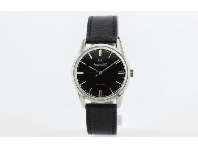 Heren polshorloge iwc, vintage model, zwarte wijzerplaat, bouwjaar 60er jaren - afbeelding 9 van  13