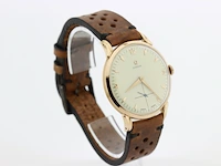Heren polshorloge omega, vintage model, creme wijzerplaat, bouwjaar 40 er jaren - afbeelding 2 van  8