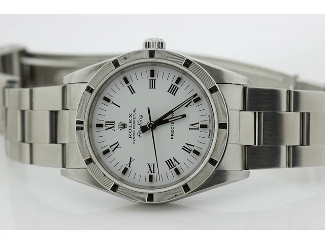 Heren polshorloge rolex, oyster perpetual air-king precision, witte wijzerplaat, bouwjaar 2001 - afbeelding 7 van  9