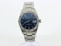 Heren polshorloge rolex, oyster perpetual date, blauwe wijzerplaat, bouwjaar 1970 - afbeelding 1 van  9