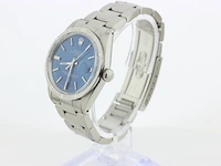 Heren polshorloge rolex, oyster perpetual date, blauwe wijzerplaat, bouwjaar 1970 - afbeelding 4 van  9
