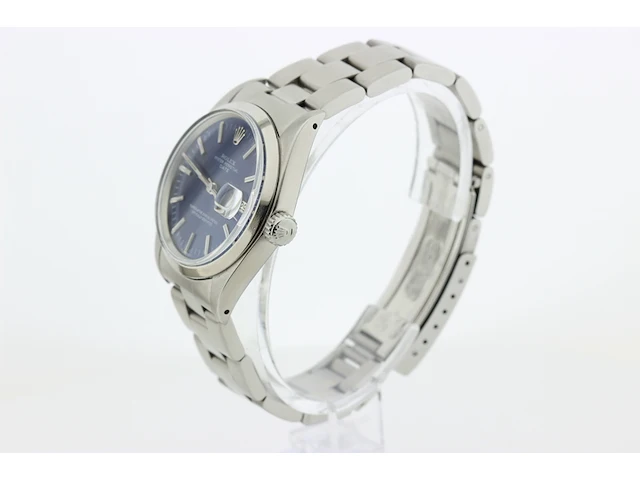 Heren polshorloge rolex, oyster perpetual date, blauwe wijzerplaat, bouwjaar 1971 - afbeelding 3 van  9