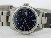 Heren polshorloge rolex, oyster perpetual date, blauwe wijzerplaat, bouwjaar 1971 - afbeelding 8 van  9