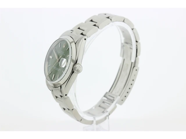 Heren polshorloge rolex, oyster perpetual date, groene wijzerplaat, bouwjaar 1961 - afbeelding 5 van  9