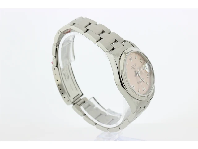 Heren polshorloge rolex, oyster perpetual date, roze wijzerplaat, bouwjaar 2000 - afbeelding 3 van  9