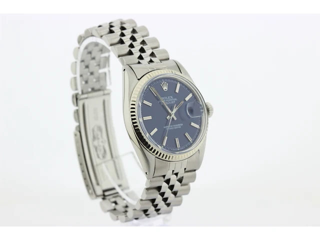 Heren polshorloge rolex, oyster perpetual datejust, blauwe wijzerplaat, bouwjaar 1967 - afbeelding 2 van  9