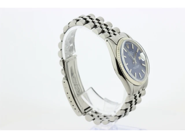 Heren polshorloge rolex, oyster perpetual datejust, blauwe wijzerplaat, bouwjaar 1967 - afbeelding 3 van  9