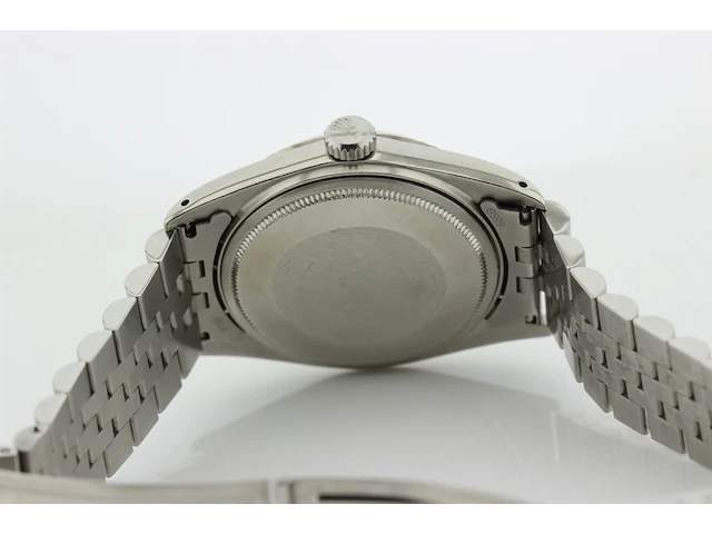 Heren polshorloge rolex, oyster perpetual datejust, silver linnen grijze plaat, bouwjaar 1974 - afbeelding 6 van  9