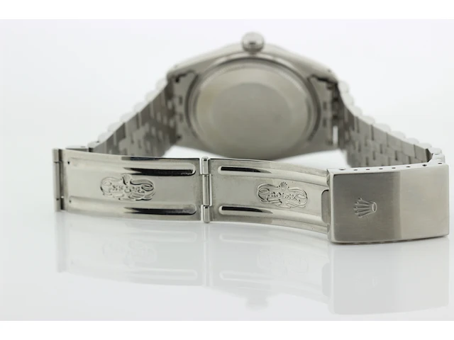 Heren polshorloge rolex, oyster perpetual datejust, silver linnen grijze plaat, bouwjaar 1974 - afbeelding 7 van  9