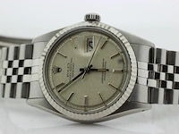 Heren polshorloge rolex, oyster perpetual datejust, silver linnen grijze plaat, bouwjaar 1974 - afbeelding 8 van  9