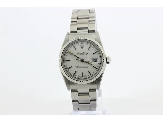 Heren polshorloge rolex, oyster perpetual datejust, witte wijzerplaat, bouwjaar 1982 - afbeelding 1 van  9