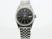 Heren polshorloge rolex, oyster perpetual datejust, zwarte wijzerplaat, bouwjaar 1966