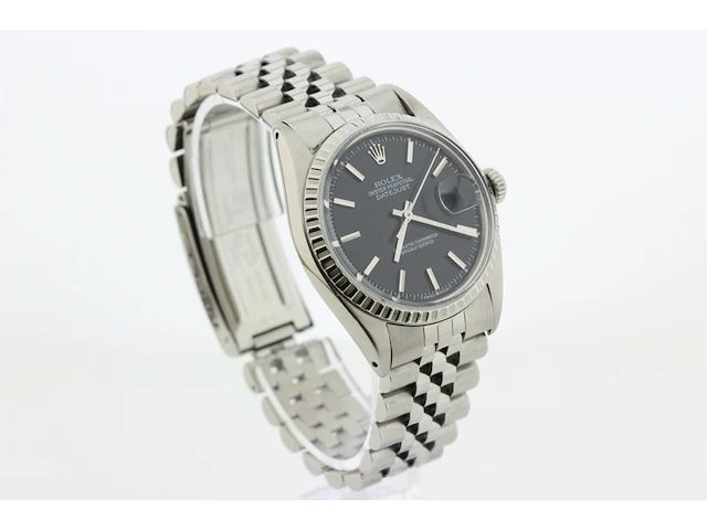 Heren polshorloge rolex, oyster perpetual datejust, zwarte wijzerplaat, bouwjaar 1966 - afbeelding 2 van  9