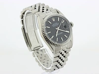 Heren polshorloge rolex, oyster perpetual datejust, zwarte wijzerplaat, bouwjaar 1966 - afbeelding 2 van  9