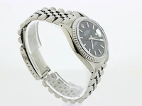 Heren polshorloge rolex, oyster perpetual datejust, zwarte wijzerplaat, bouwjaar 1966 - afbeelding 3 van  9