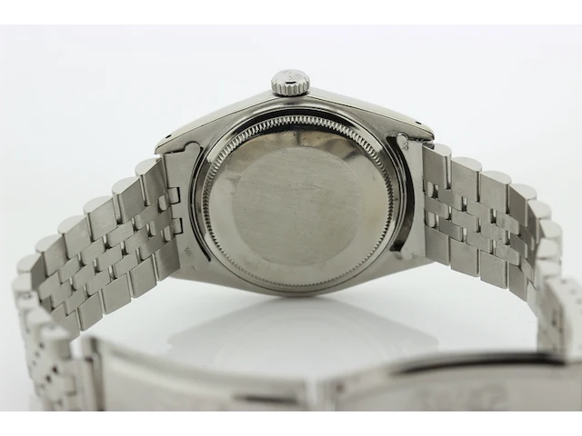 Heren polshorloge rolex, oyster perpetual datejust, zwarte wijzerplaat, bouwjaar 1966 - afbeelding 6 van  9