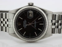 Heren polshorloge rolex, oyster perpetual datejust, zwarte wijzerplaat, bouwjaar 1966 - afbeelding 8 van  9
