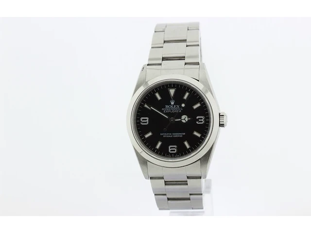 Heren polshorloge rolex, oyster perpetual explorer, zwarte wijzerplaat, bouwjaar 1999 - afbeelding 1 van  9