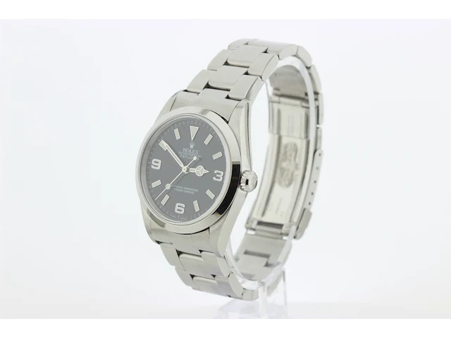 Heren polshorloge rolex, oyster perpetual explorer, zwarte wijzerplaat, bouwjaar 1999 - afbeelding 4 van  9