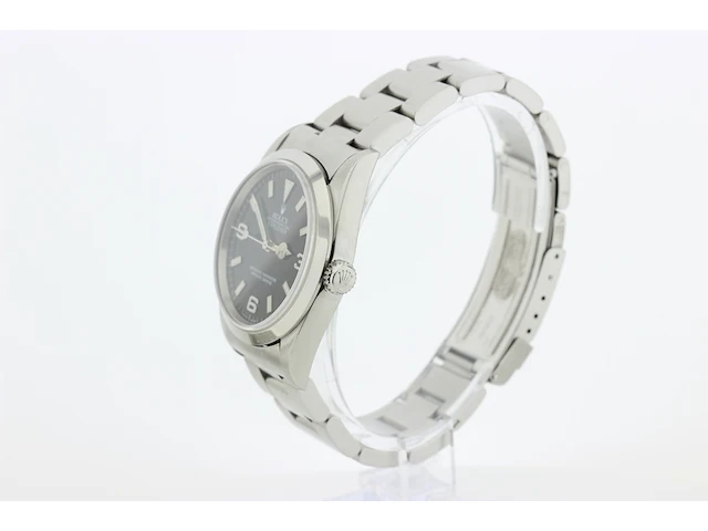 Heren polshorloge rolex, oyster perpetual explorer, zwarte wijzerplaat, bouwjaar 1999 - afbeelding 5 van  9