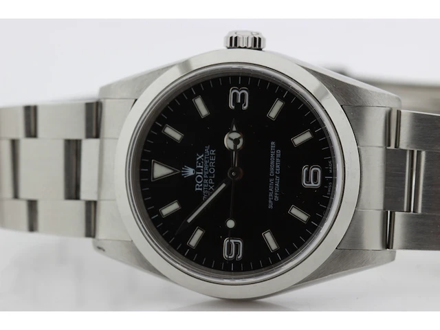 Heren polshorloge rolex, oyster perpetual explorer, zwarte wijzerplaat, bouwjaar 1999 - afbeelding 8 van  9
