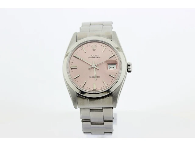 Heren polshorloge rolex, oysterdate precision, roze wijzerplaat, bouwjaar 1978 - afbeelding 2 van  9